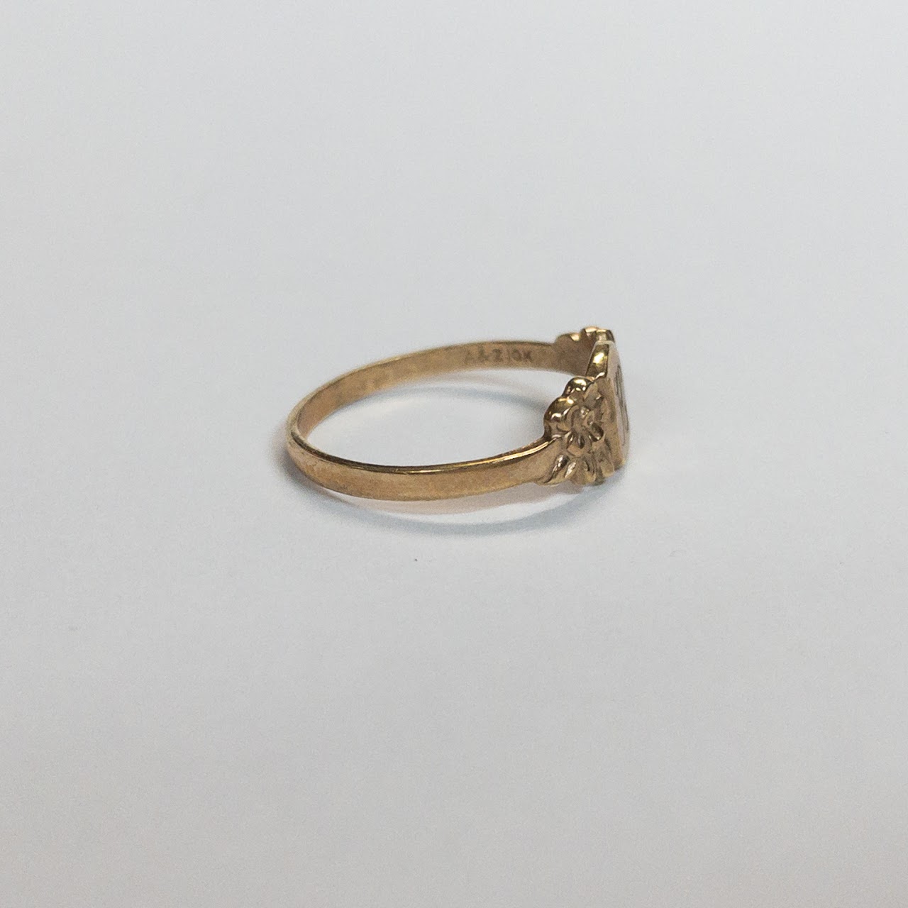 10K Gold 'H' Monogrammed Baby Ring