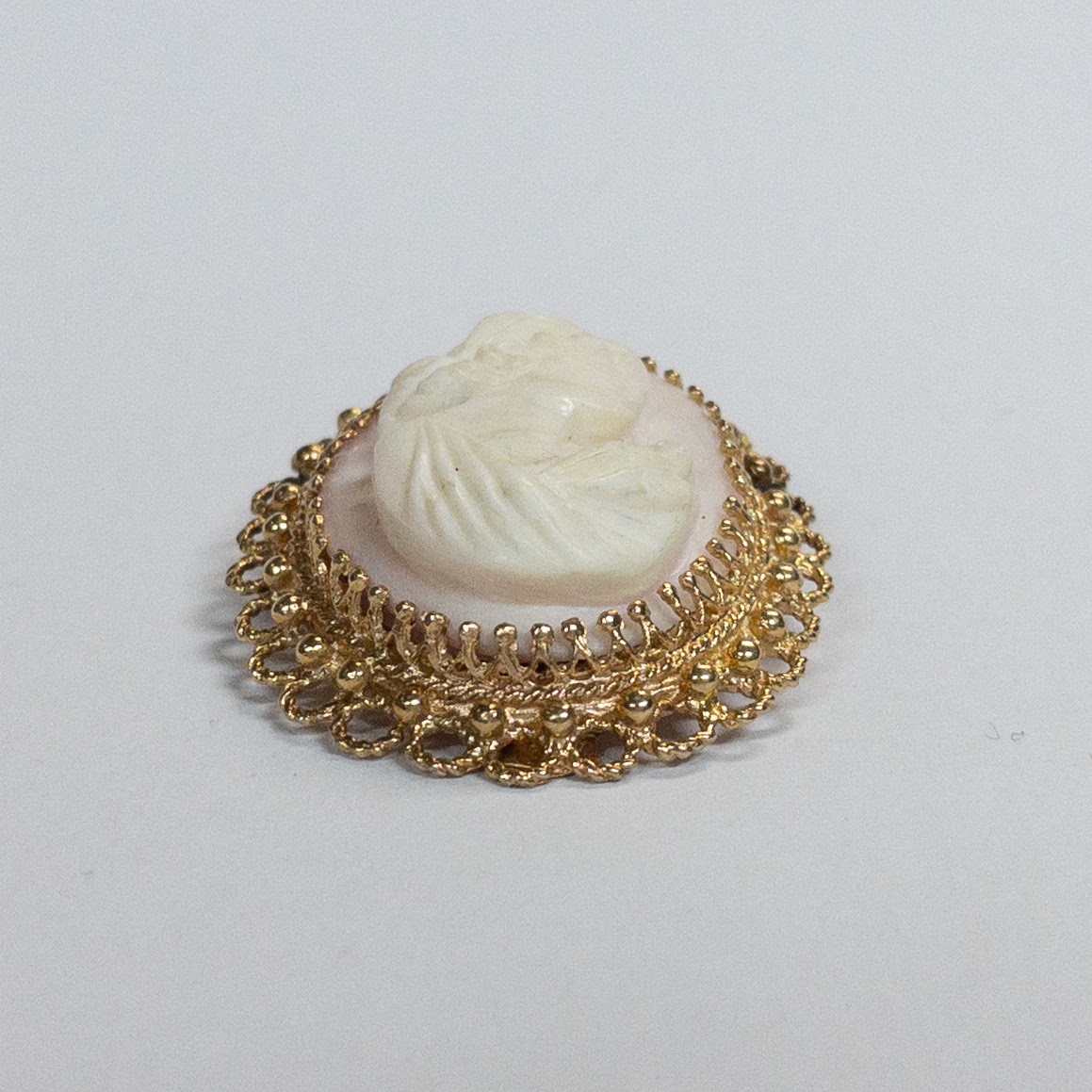 14K Gold Cameo Brooch