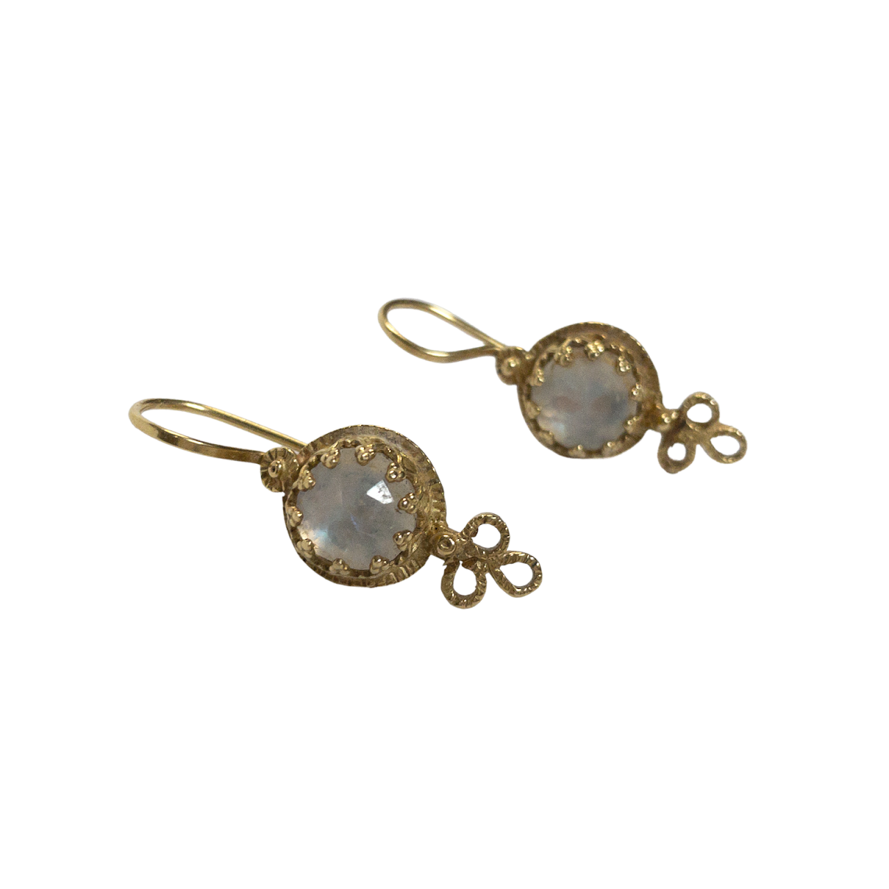 18K Gold and Moonstone Earrings