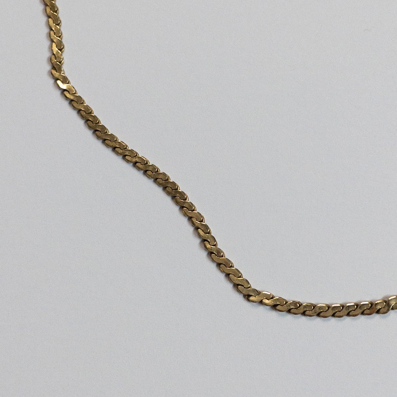 14K Gold Flat Chain Necklace