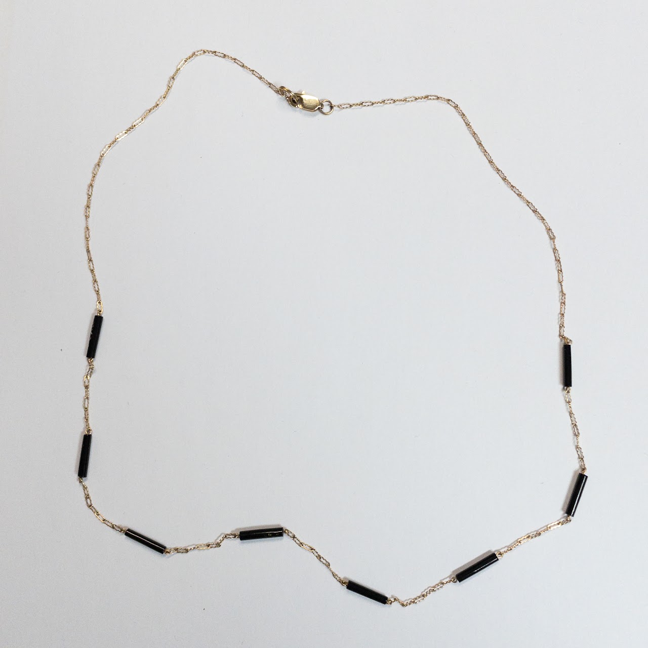 14K Gold & Black Resin Chain Necklace