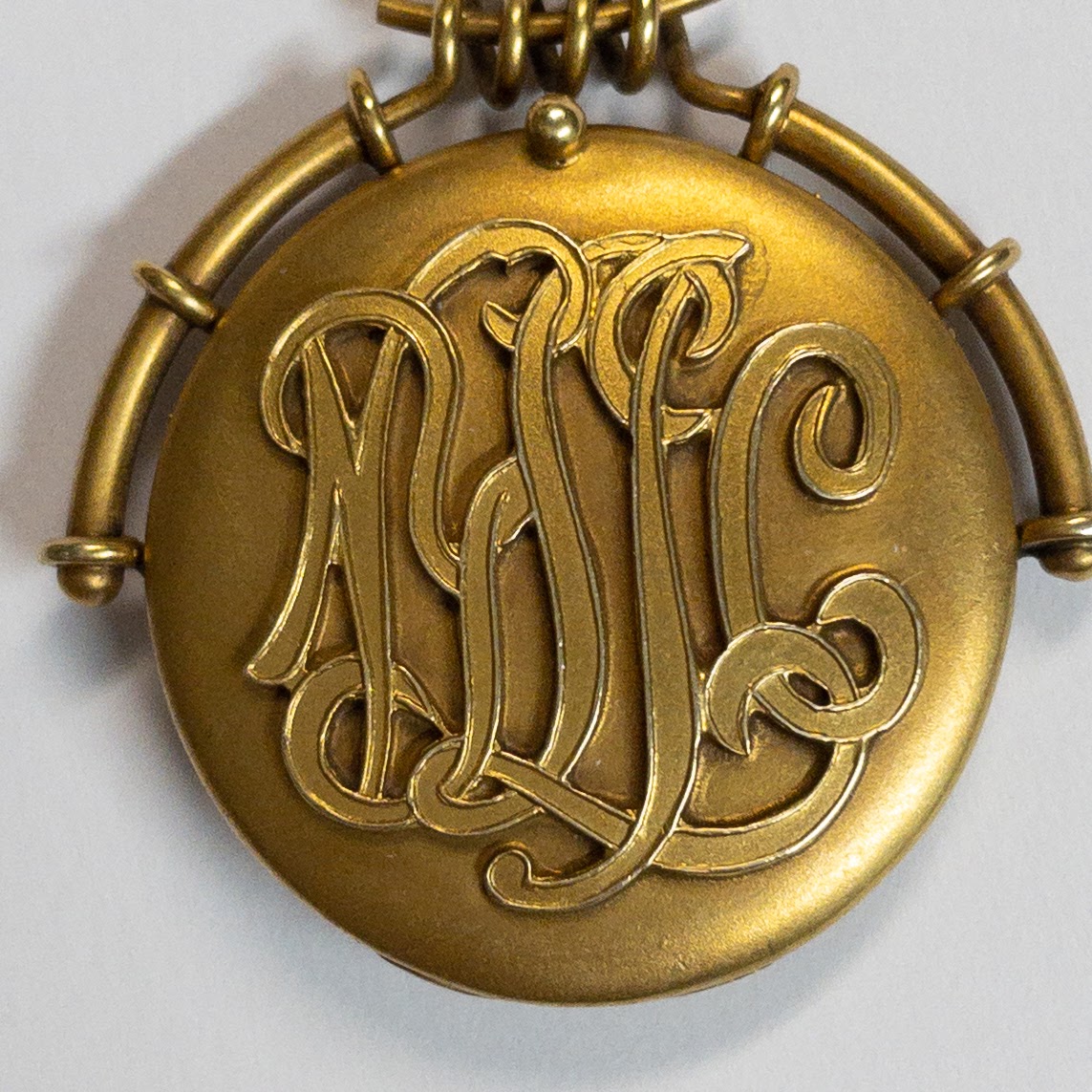 14K Gold and Diamond Monogrammed Locket Pendant