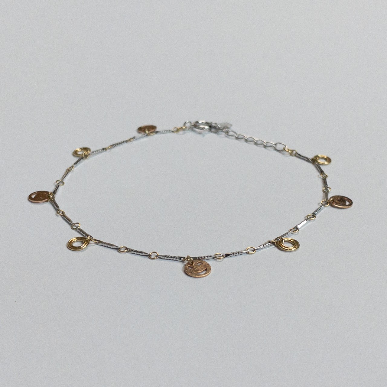 18K White and Yellow Gold Charm Bracelet