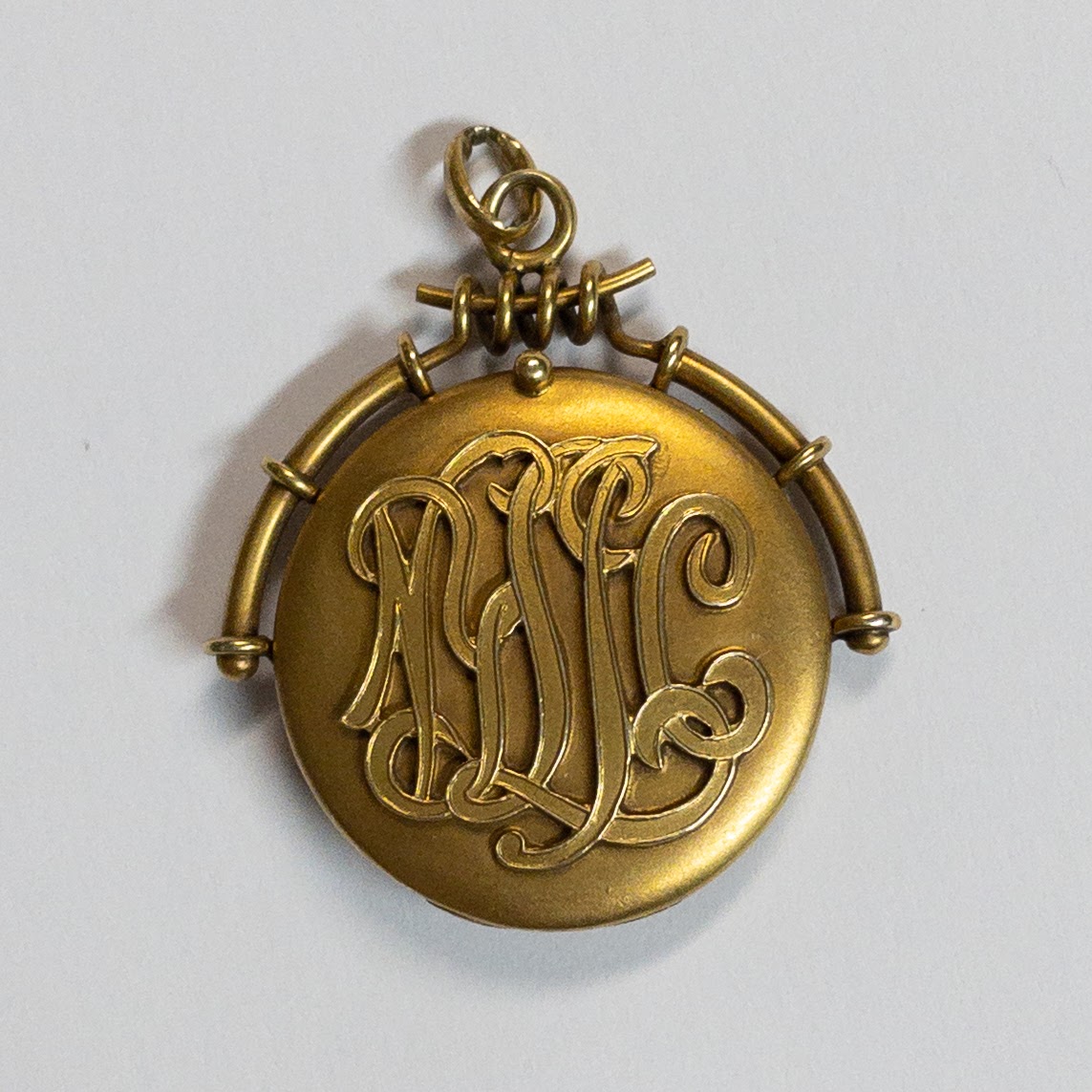 14K Gold and Diamond Monogrammed Locket Pendant