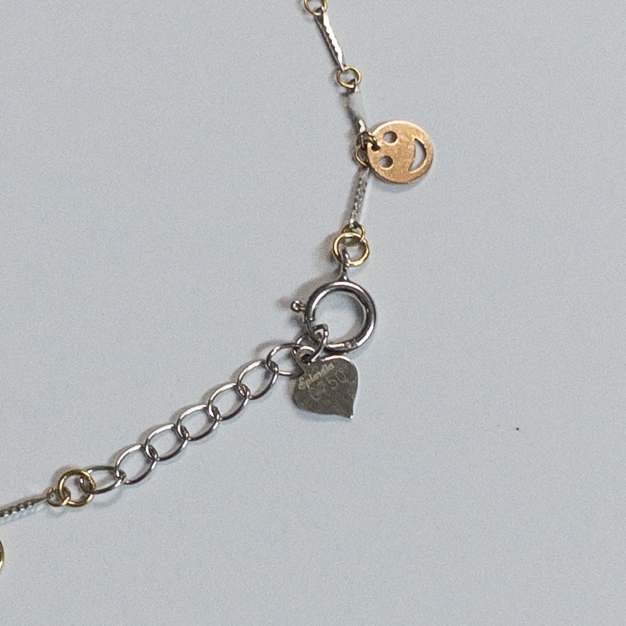 18K White and Yellow Gold Charm Bracelet