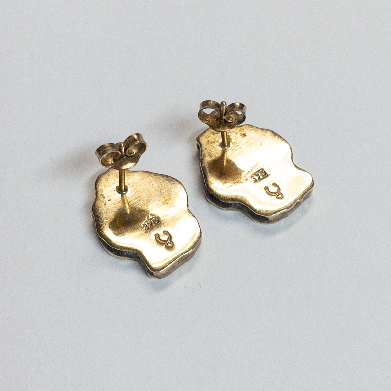 9K Gold and Wood Bear Paw Earrings