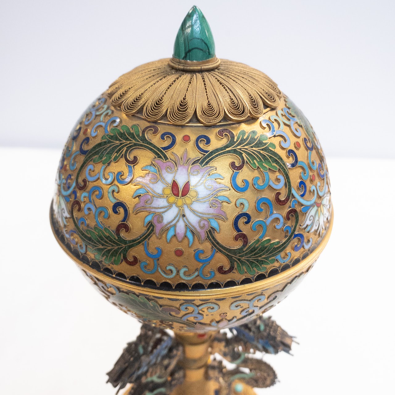 Chinese Export Footed Cloisonné Trinket Box