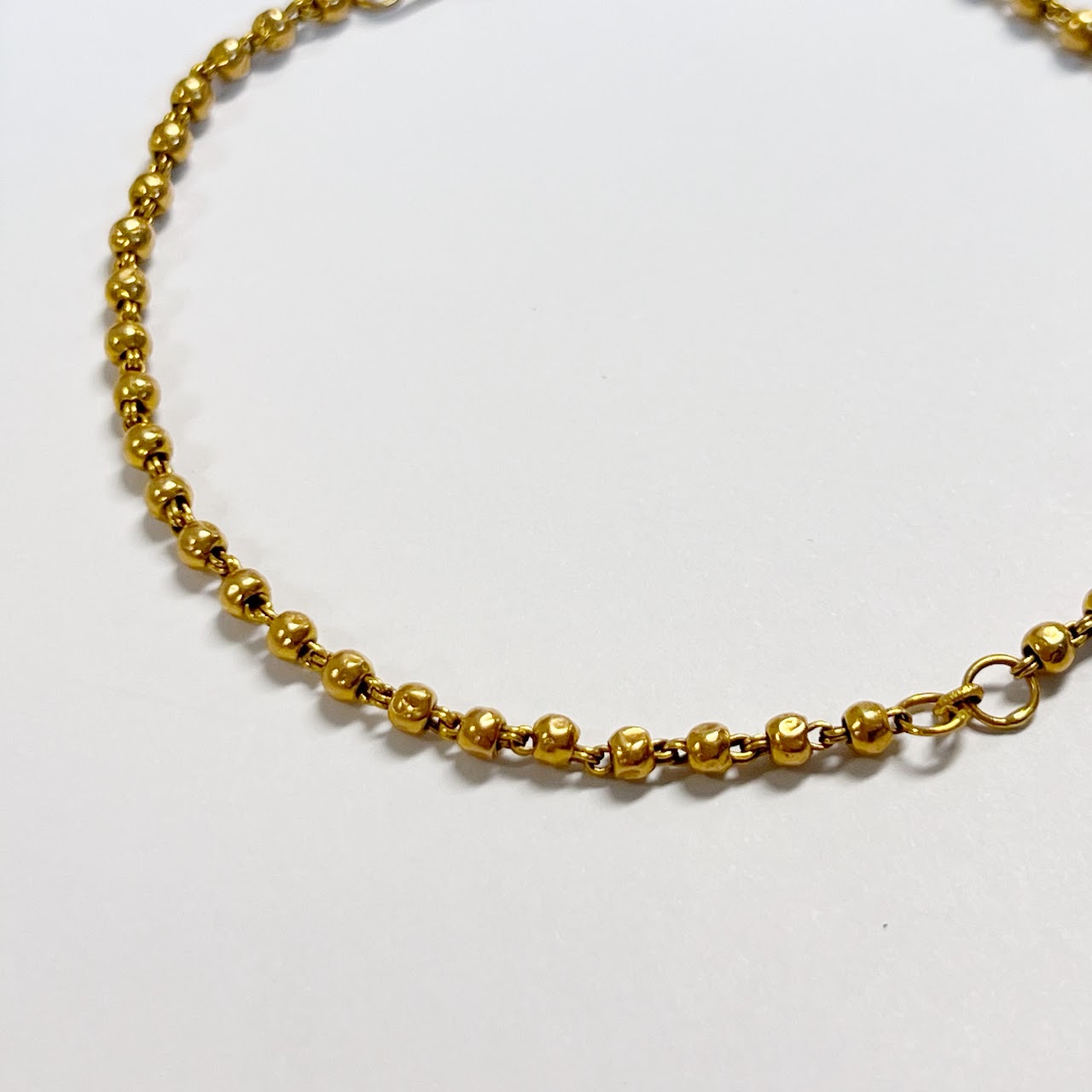 18K Beaded Anklet