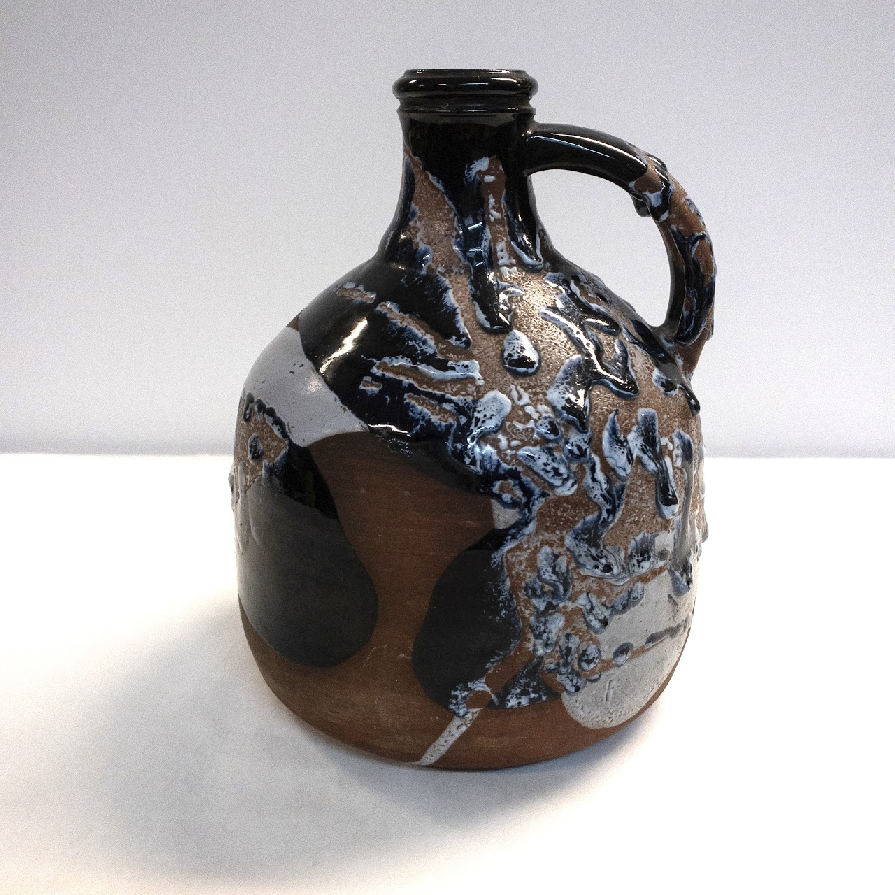 Cobalt Drip-Glazed Handled Jug