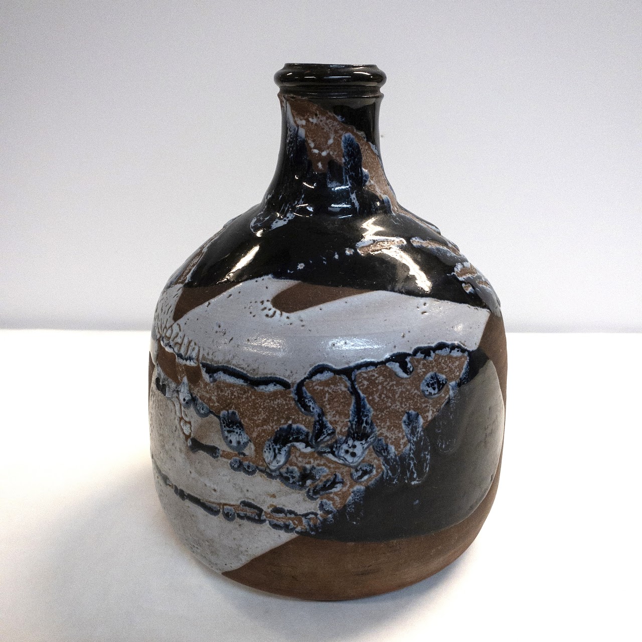 Cobalt Drip-Glazed Handled Jug