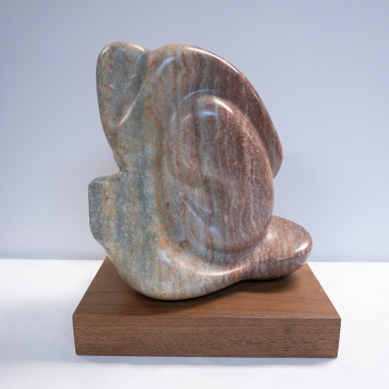 Signed Abstract Alabaster Sculpture