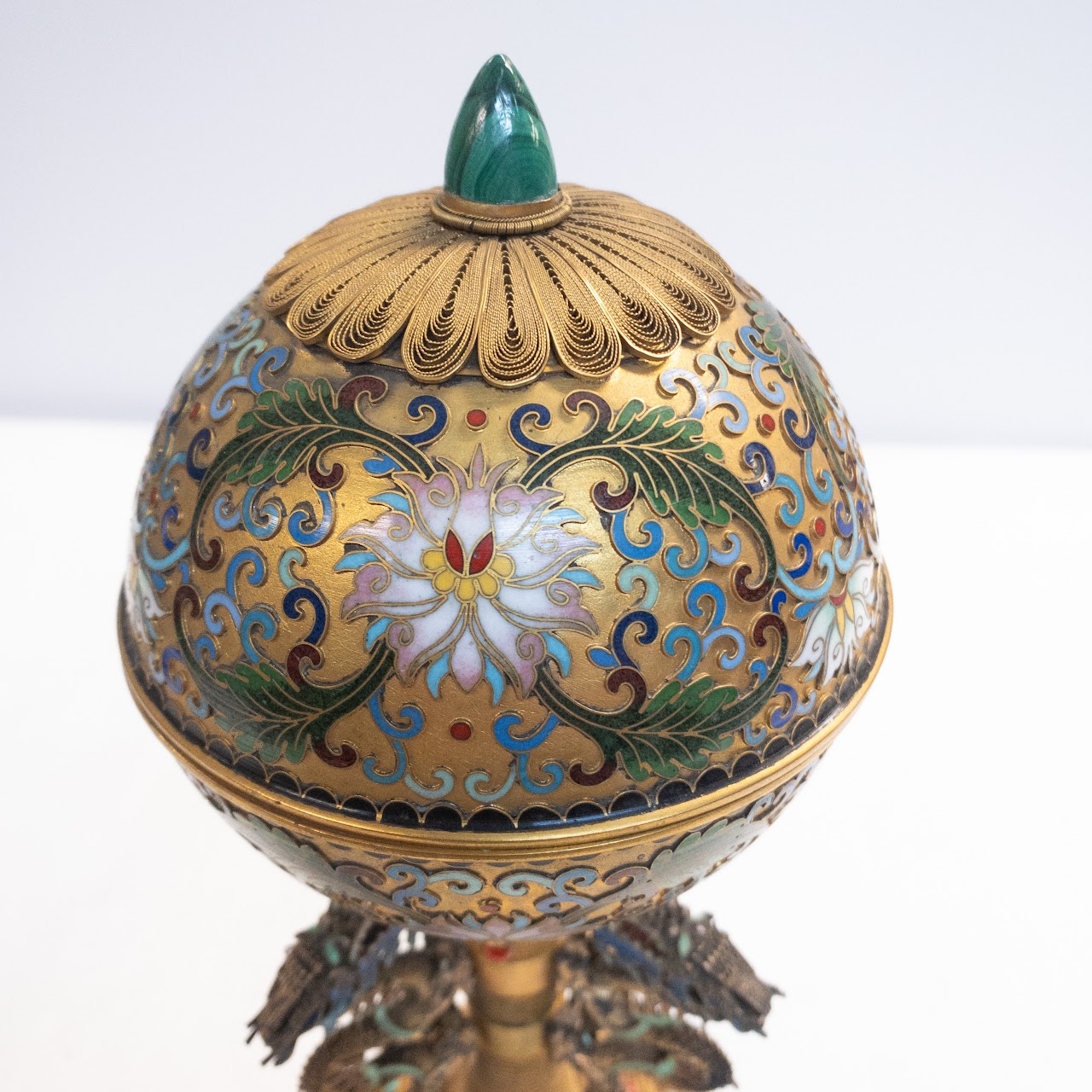 Chinese Export Footed Cloisonné Trinket Box