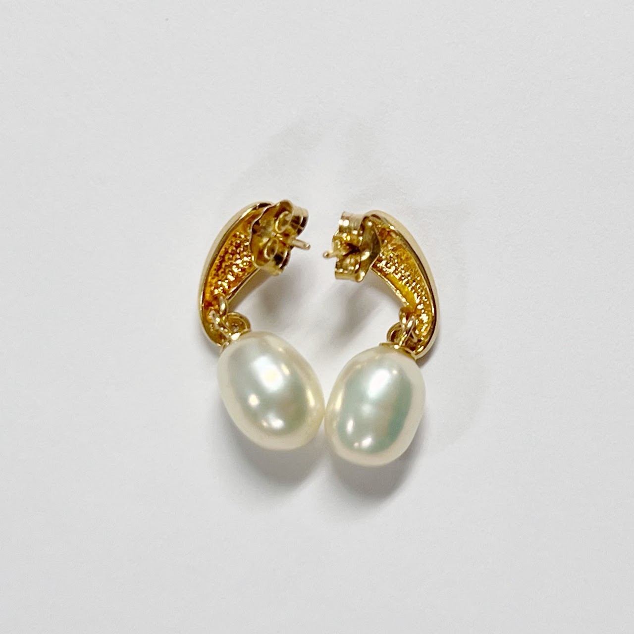 14K Pearl and Diamond Earrings