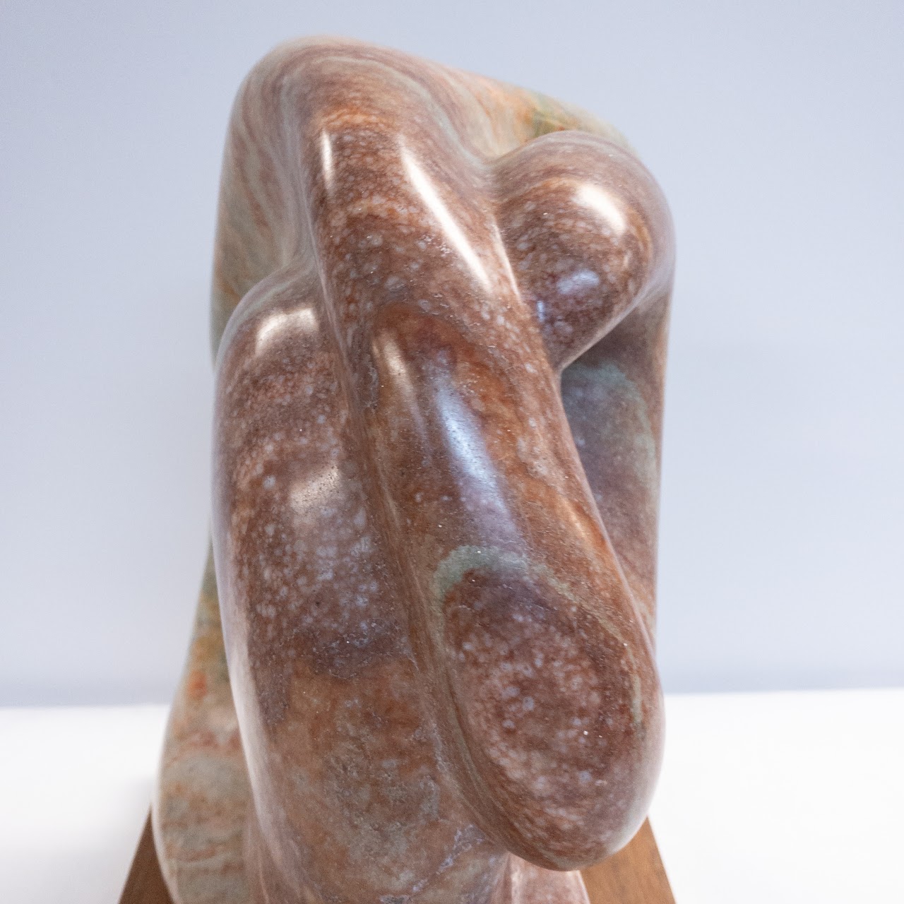 Signed Abstract Alabaster Sculpture