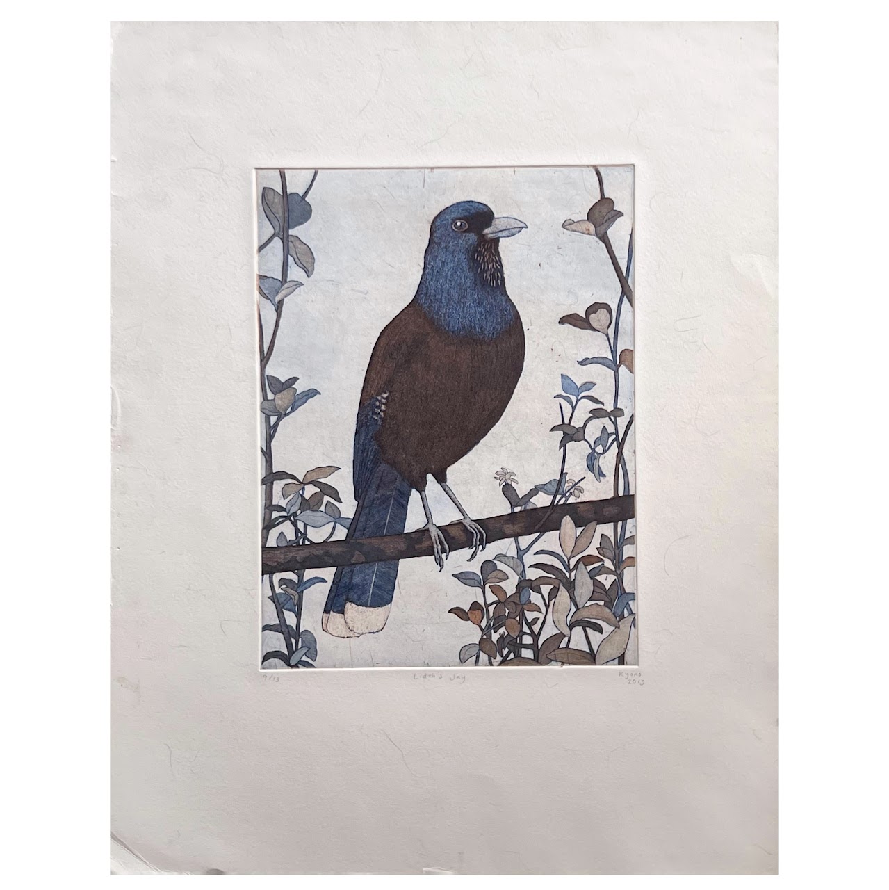 Kyoko Imazu & Bridget Farmer 'Lidth's Jay' Signed Etching and Aquatint