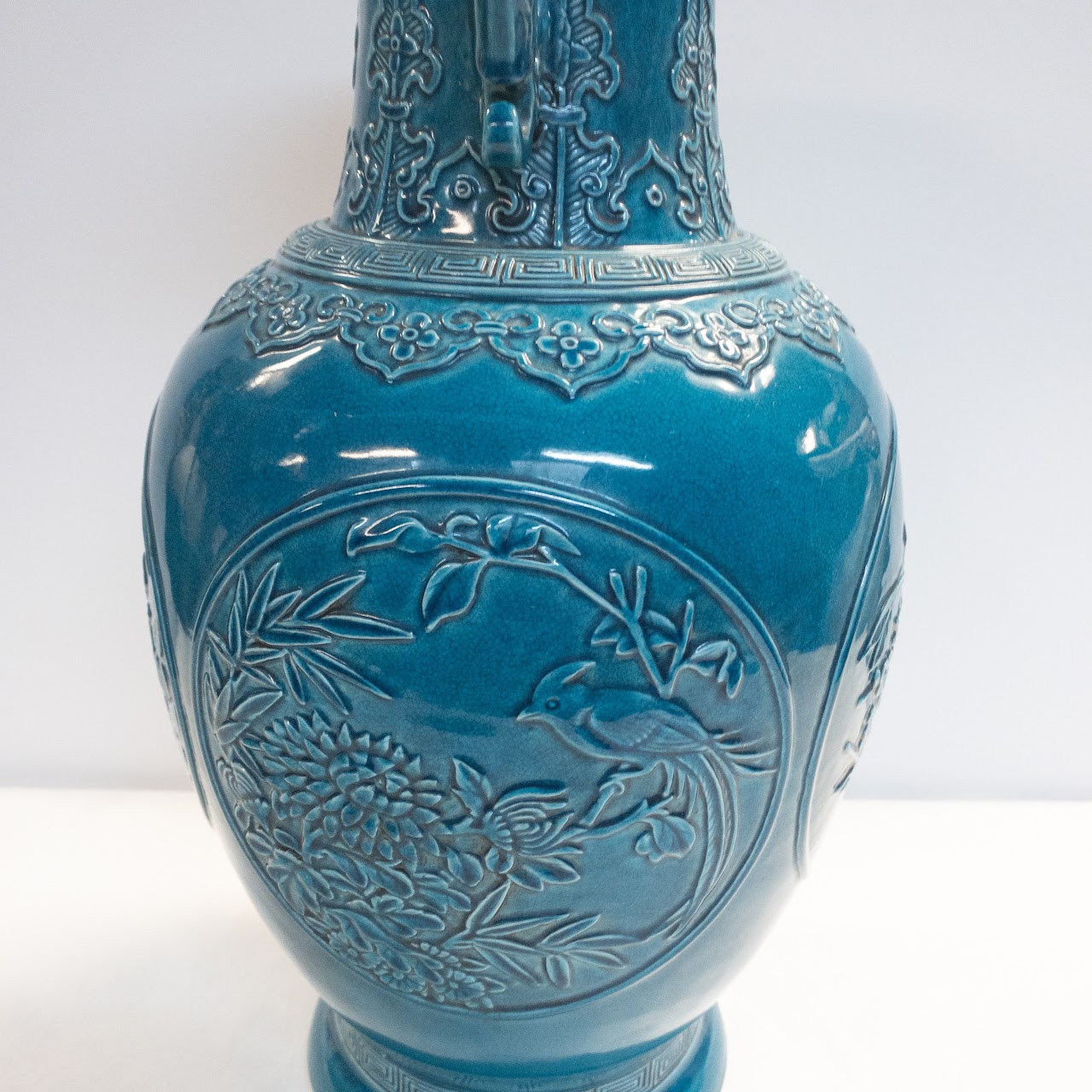 Pair of Turquoise Chinese Vases