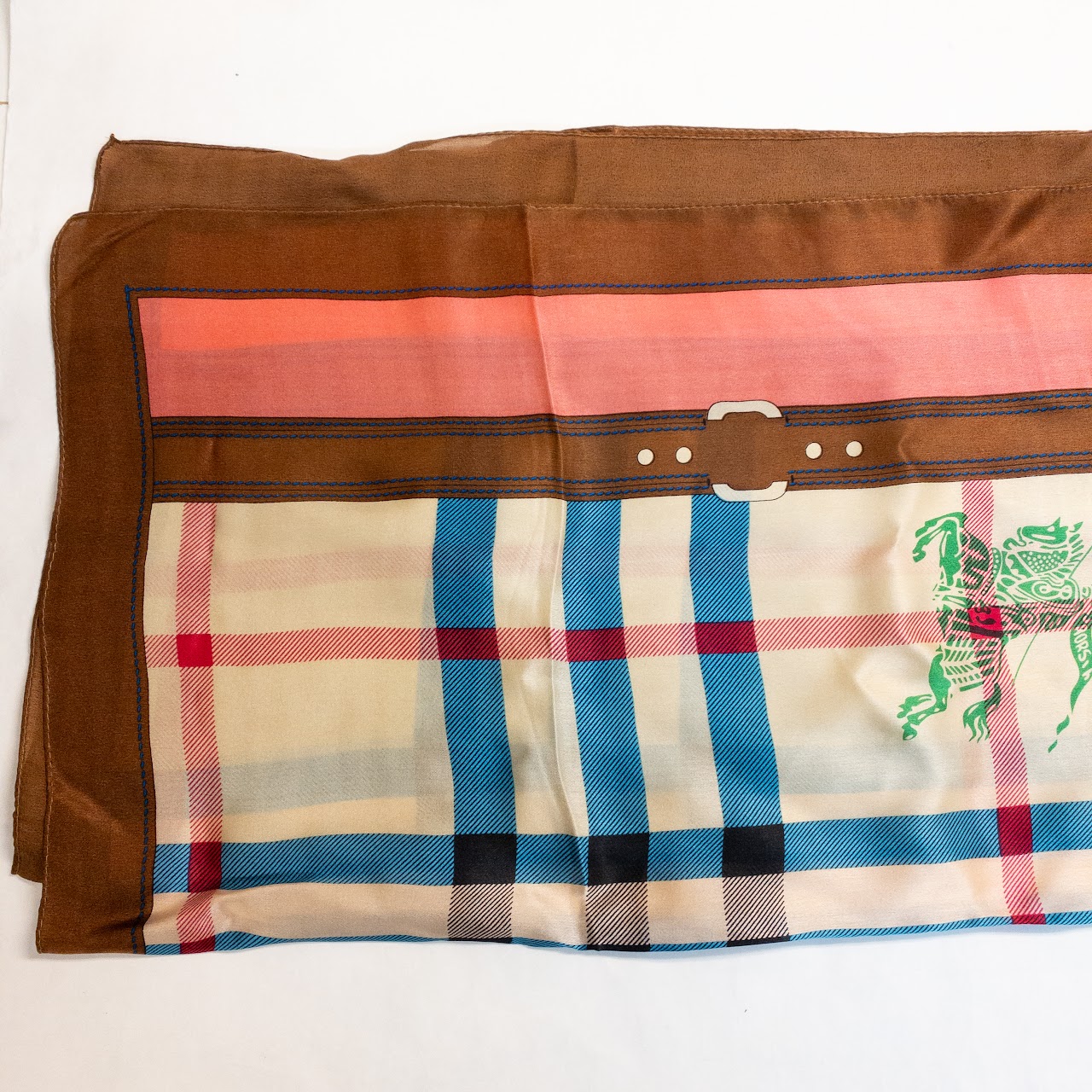 Burberry NEW Silk Raspberry Sorbet Check Scarf