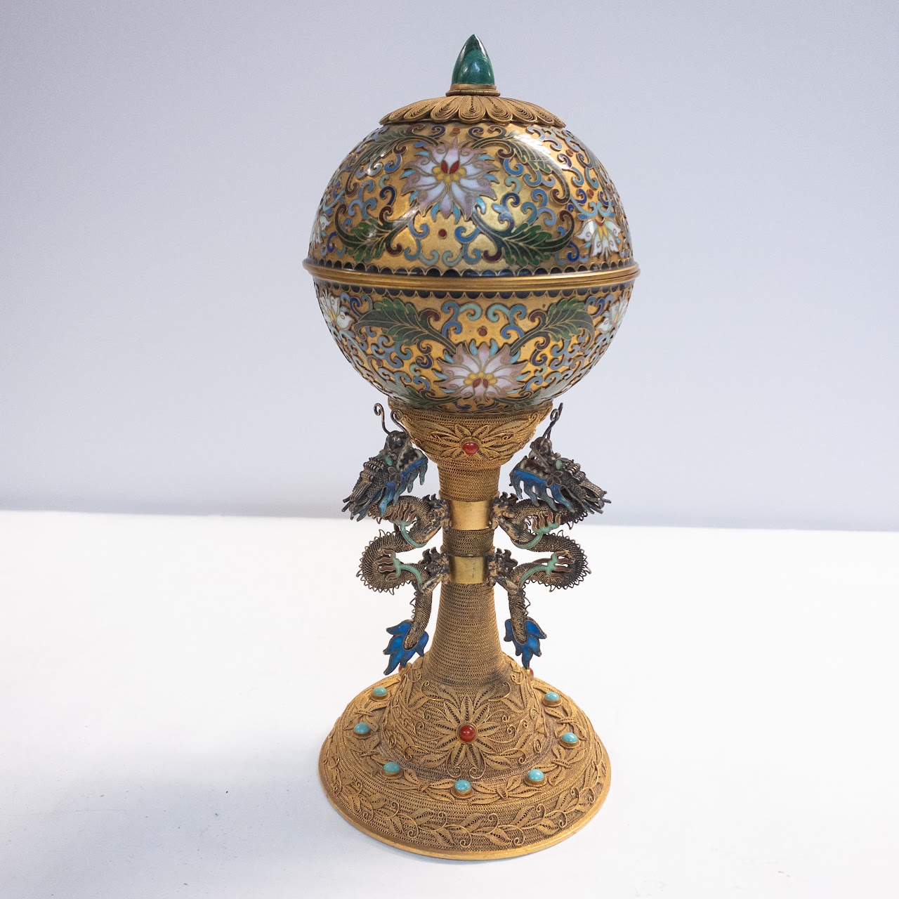 Chinese Export Footed Cloisonné Trinket Box