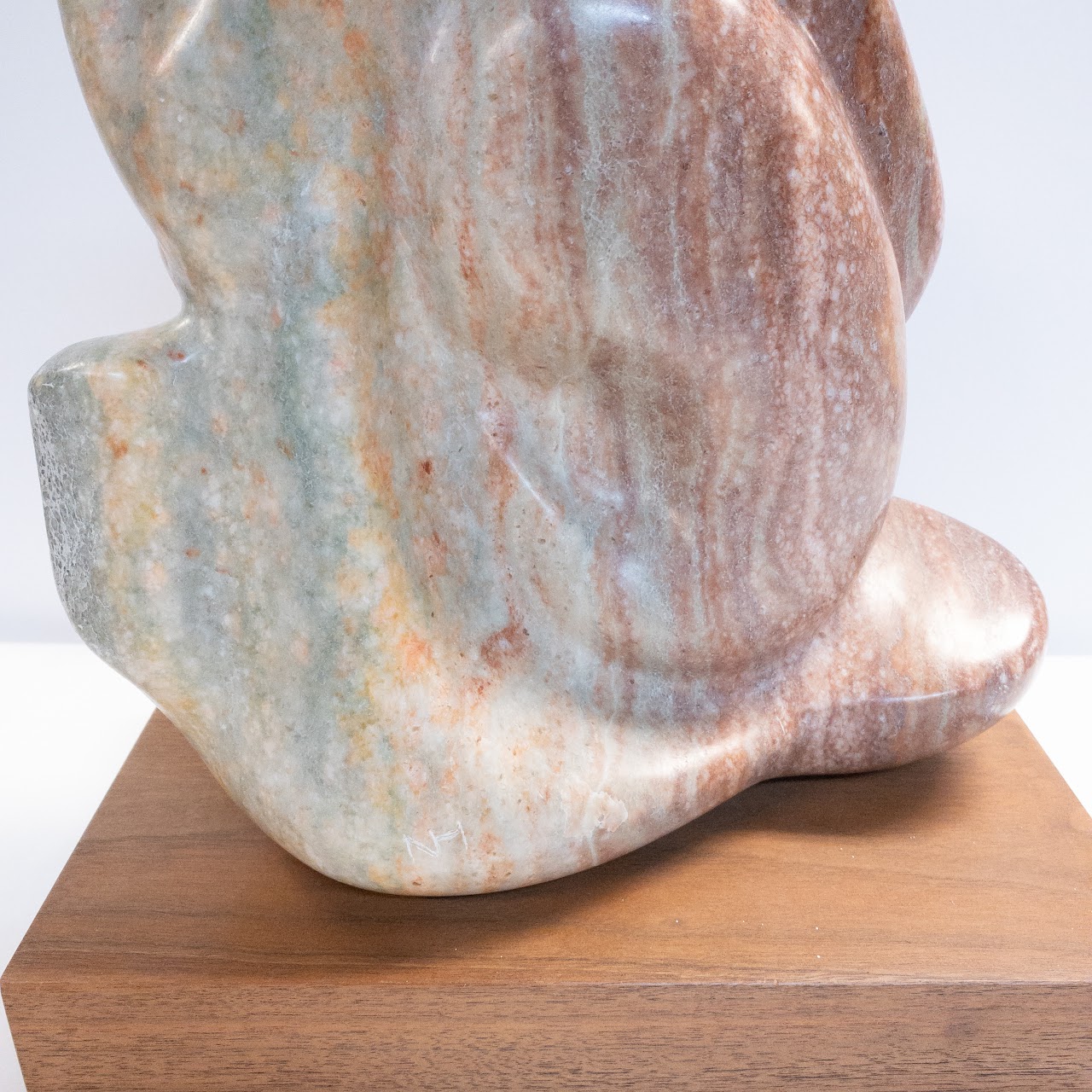 Signed Abstract Alabaster Sculpture