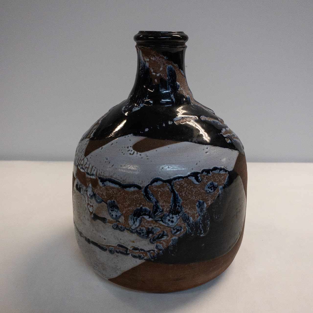 Cobalt Drip-Glazed Handled Jug