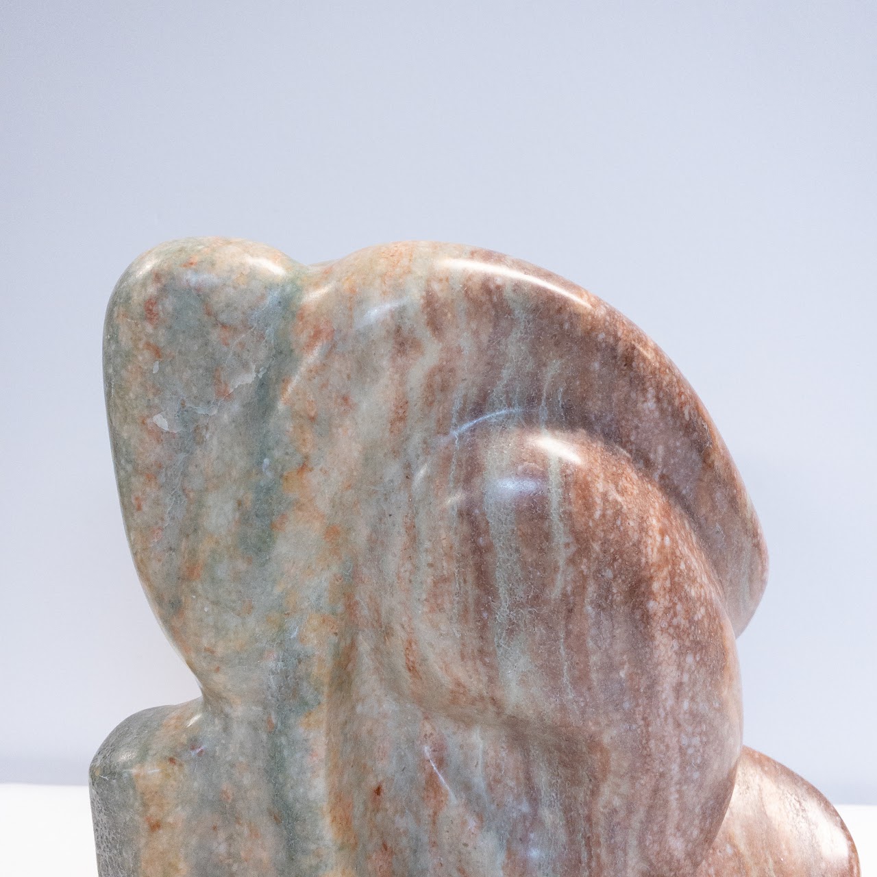 Signed Abstract Alabaster Sculpture