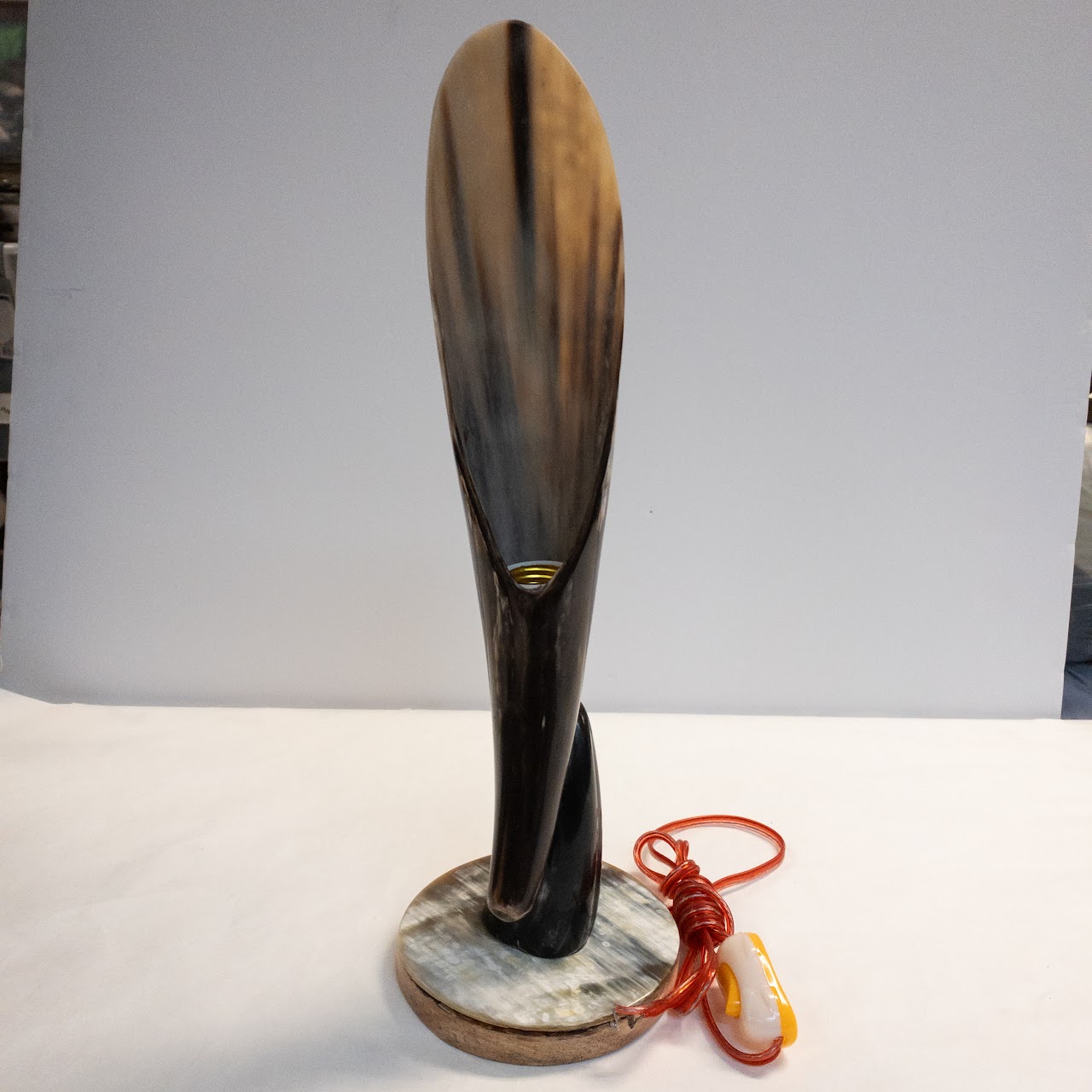 Polished Cow Horn Table Lamp