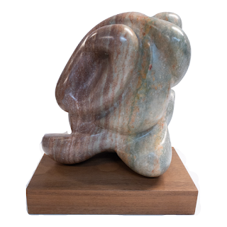 Signed Abstract Alabaster Sculpture