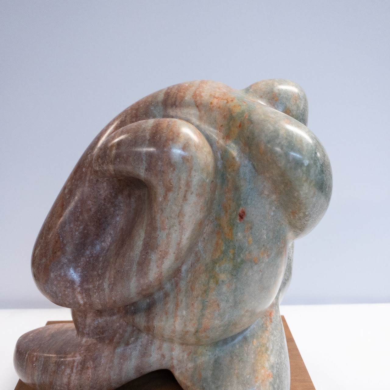 Signed Abstract Alabaster Sculpture