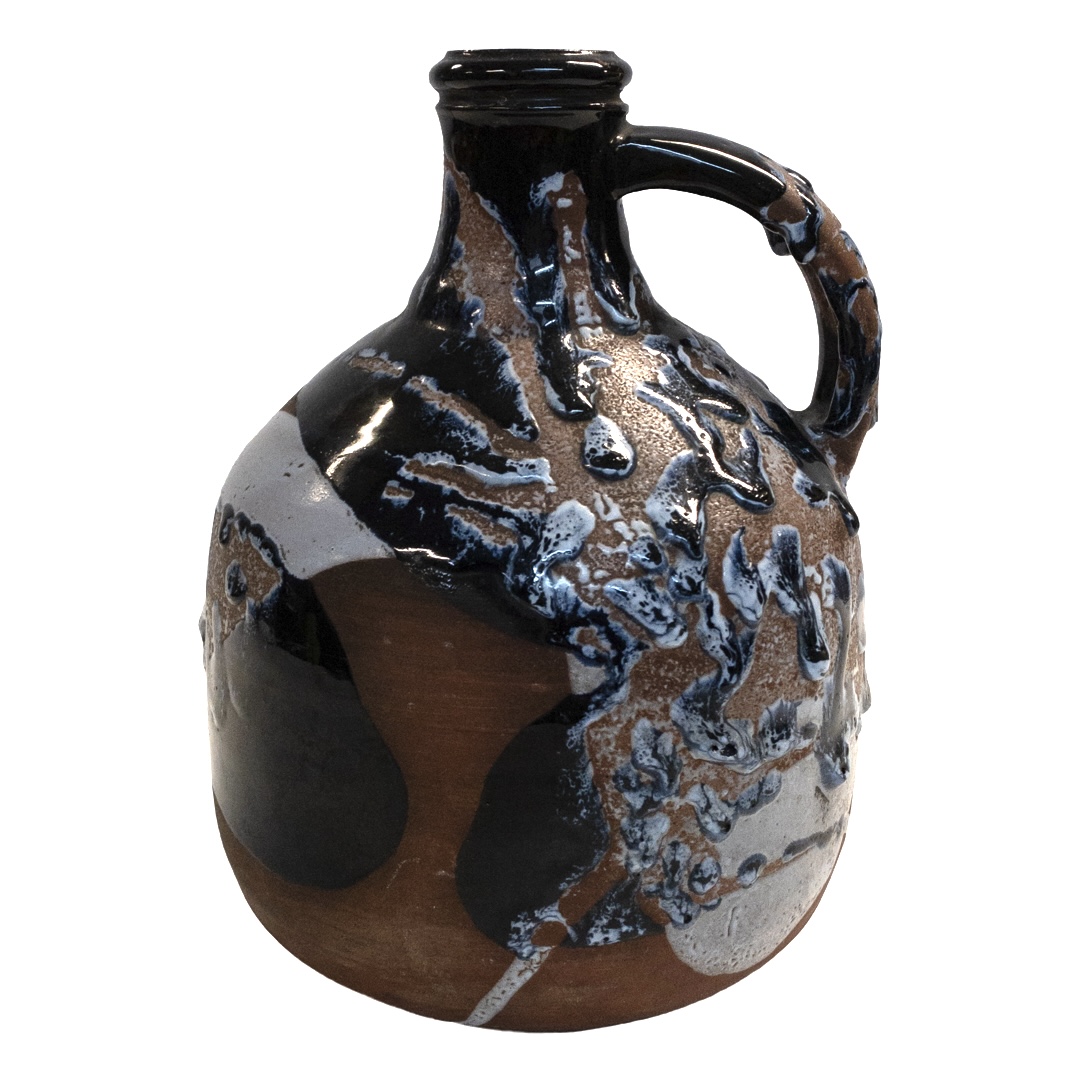 Cobalt Drip-Glazed Handled Jug