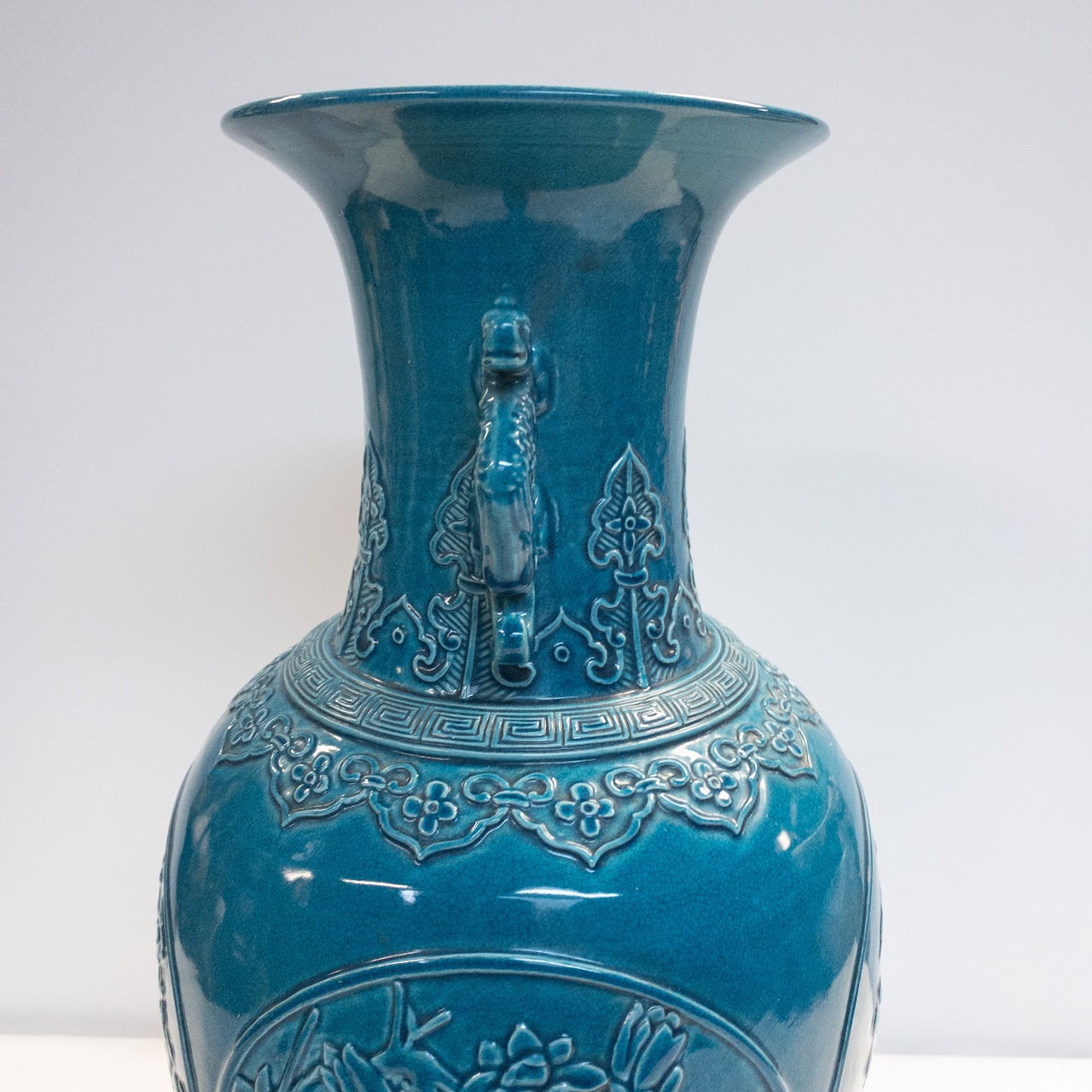 Pair of Turquoise Chinese Vases