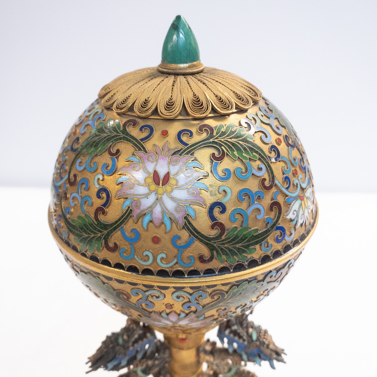 Chinese Export Footed Cloisonné Trinket Box