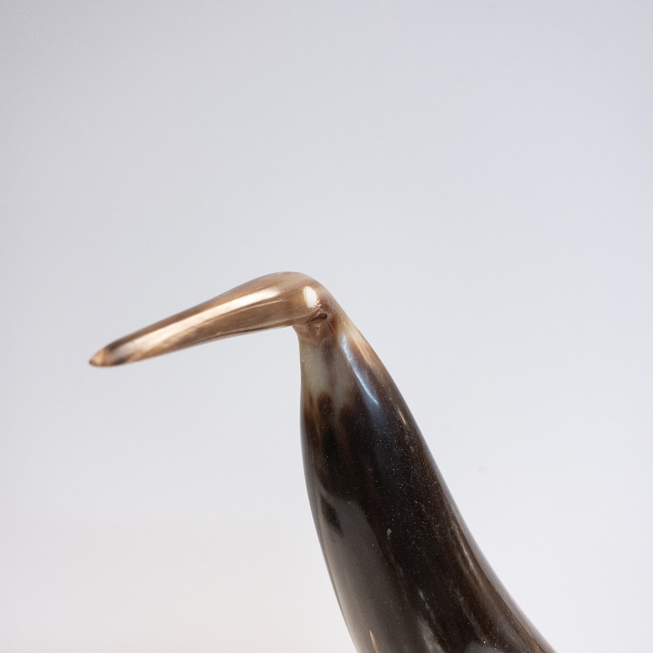 Steer Horn Carved Bird Figure