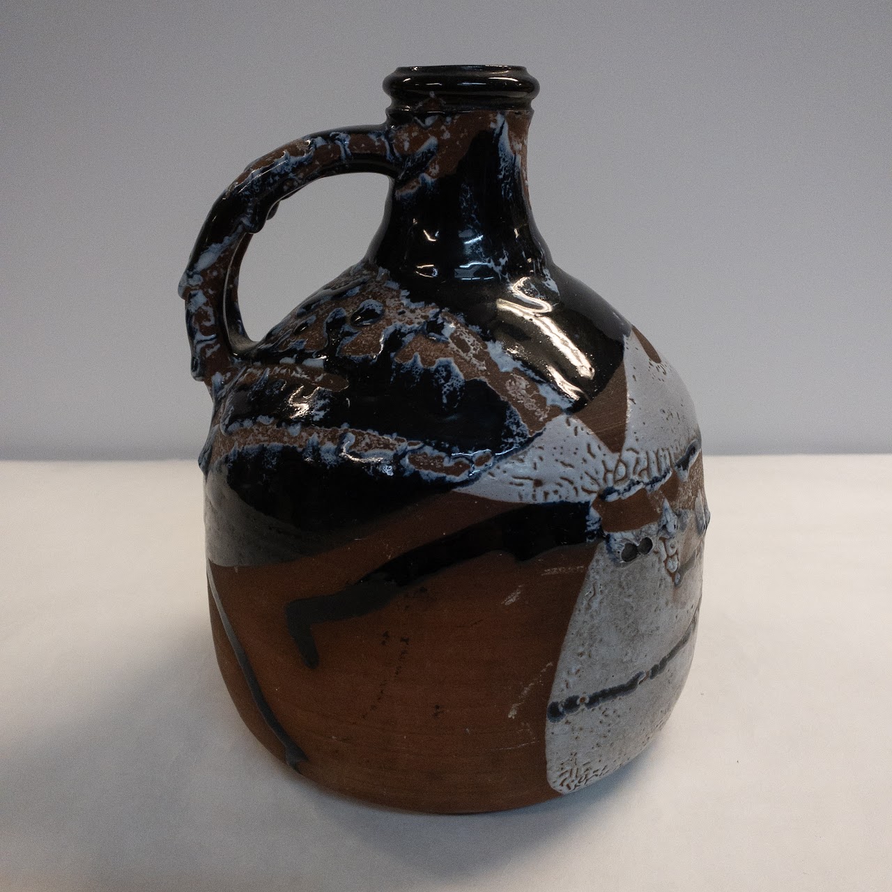 Cobalt Drip-Glazed Handled Jug