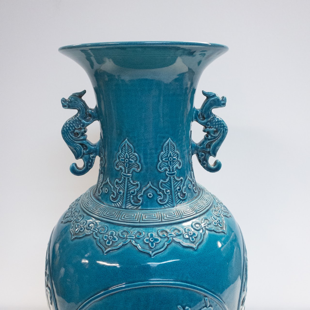 Pair of Turquoise Chinese Vases