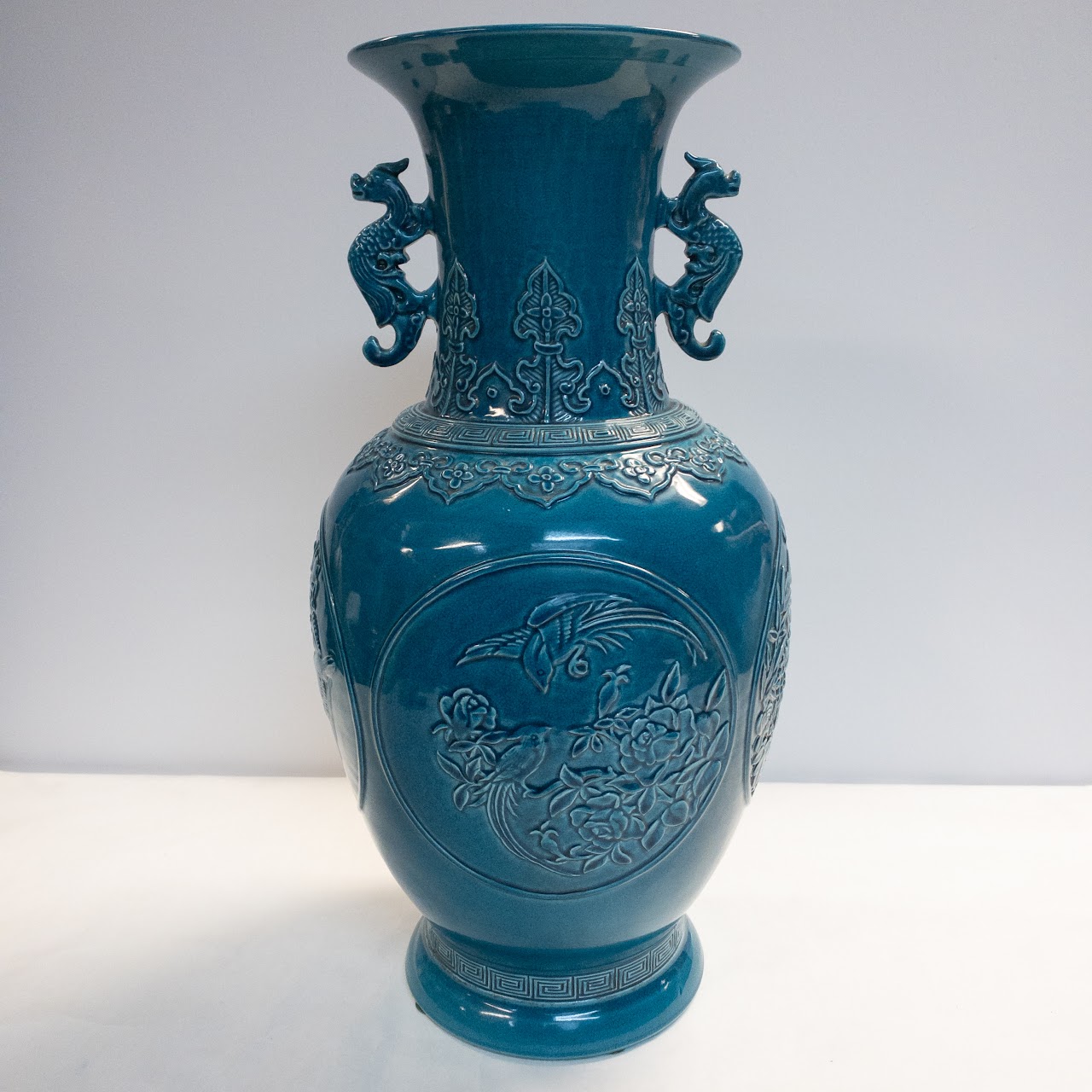 Pair of Turquoise Chinese Vases