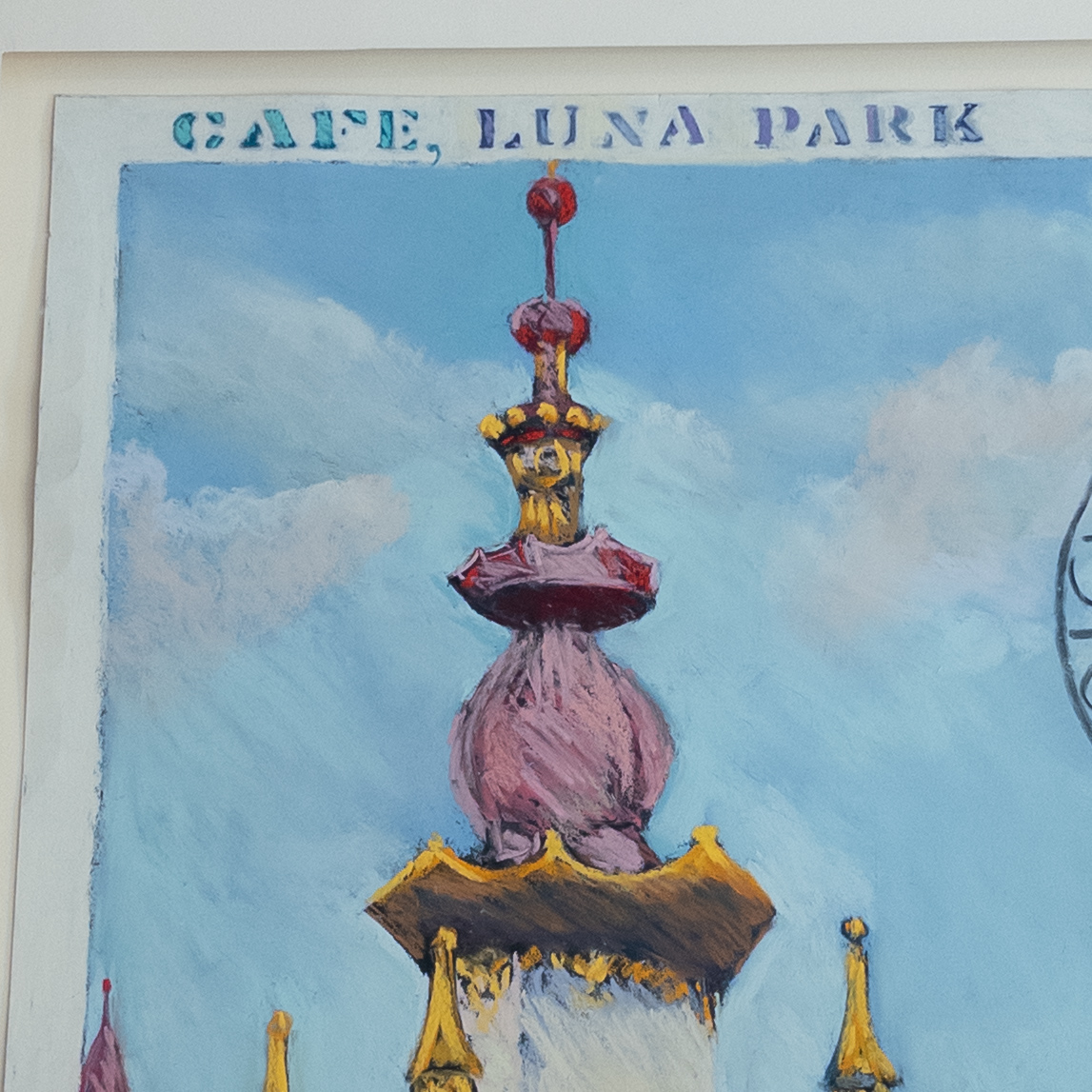 Brinah Bank Kessler 'Cafe, Luna Park' Artwork Based on a Vintage Postcard