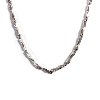 Sterling Silver Geometric Links Necklace