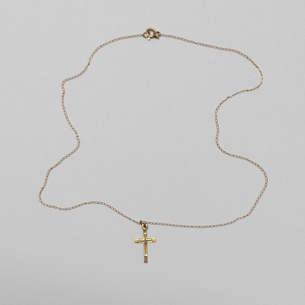 10K Gold Cross Pendant Necklace