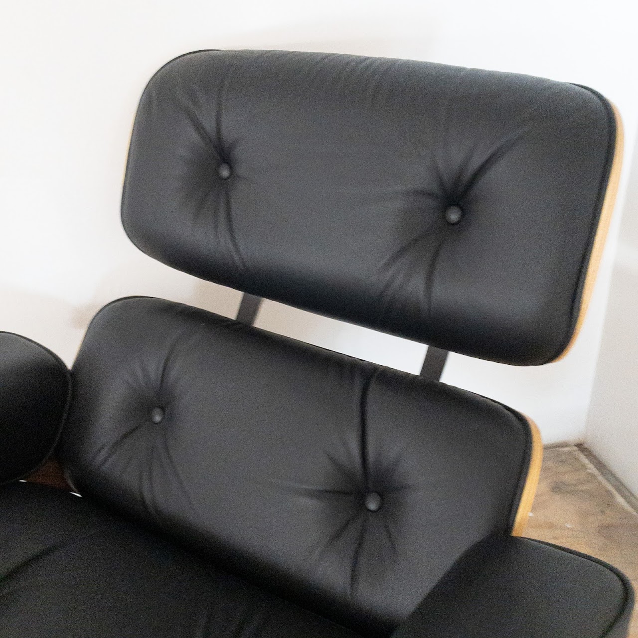 Eames Black Leather Lounge Chair and Ottoman