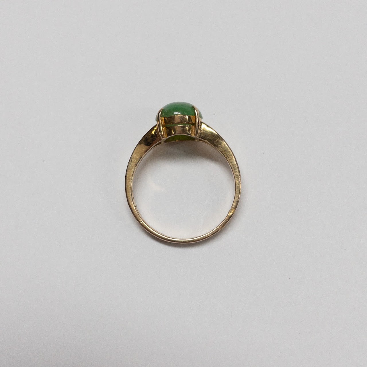 14K Gold and Green Stone Ring