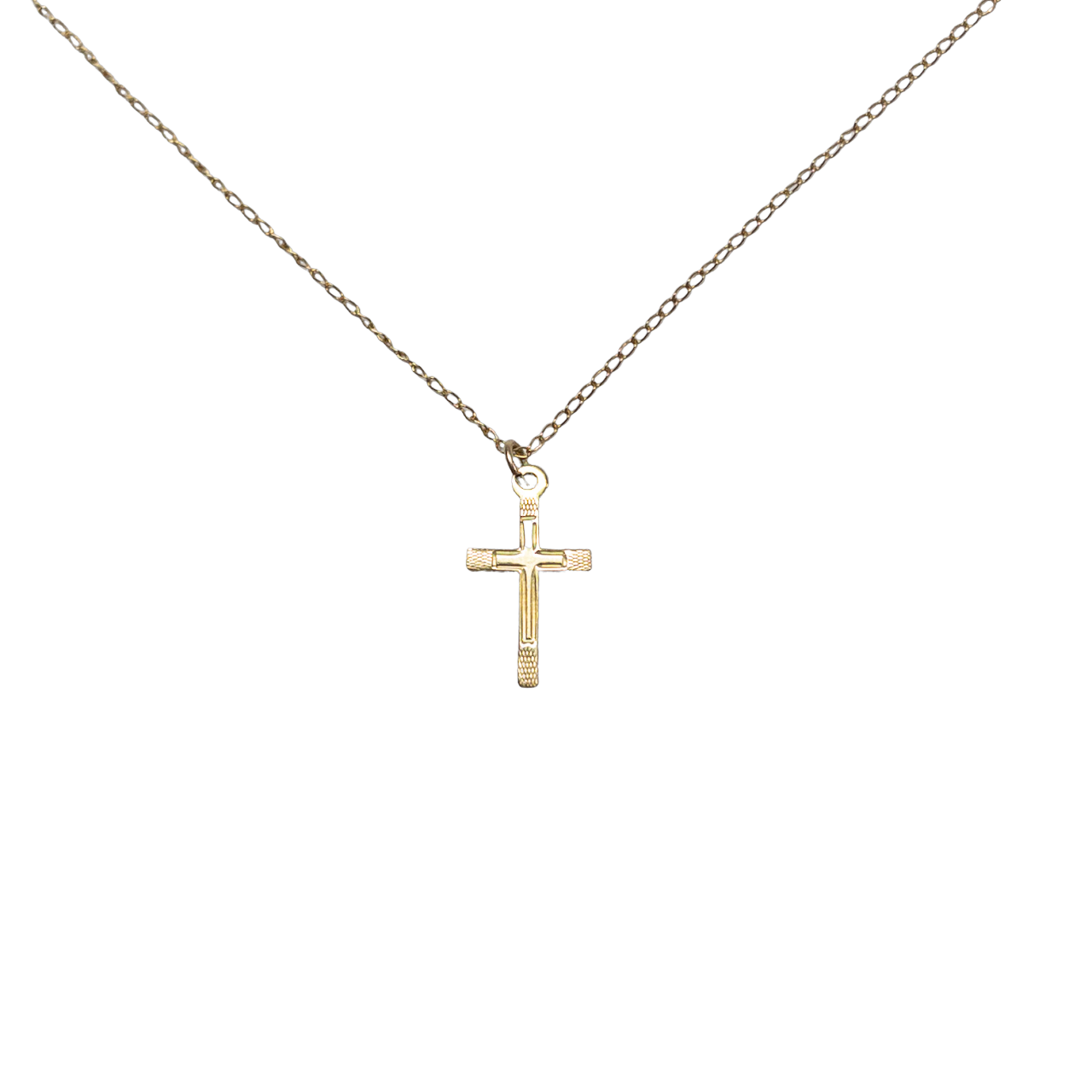 10K Gold Cross Pendant Necklace