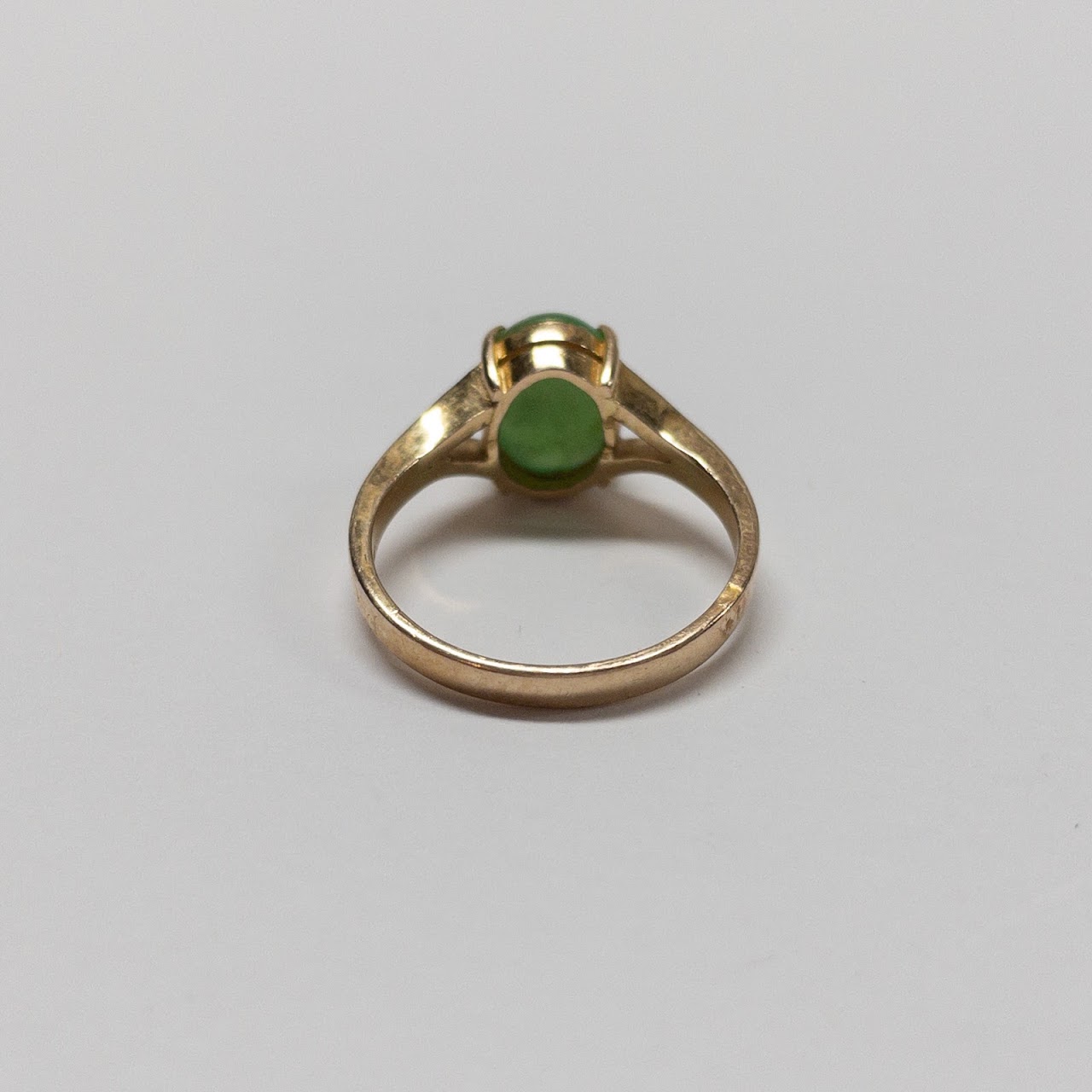 14K Gold and Green Stone Ring