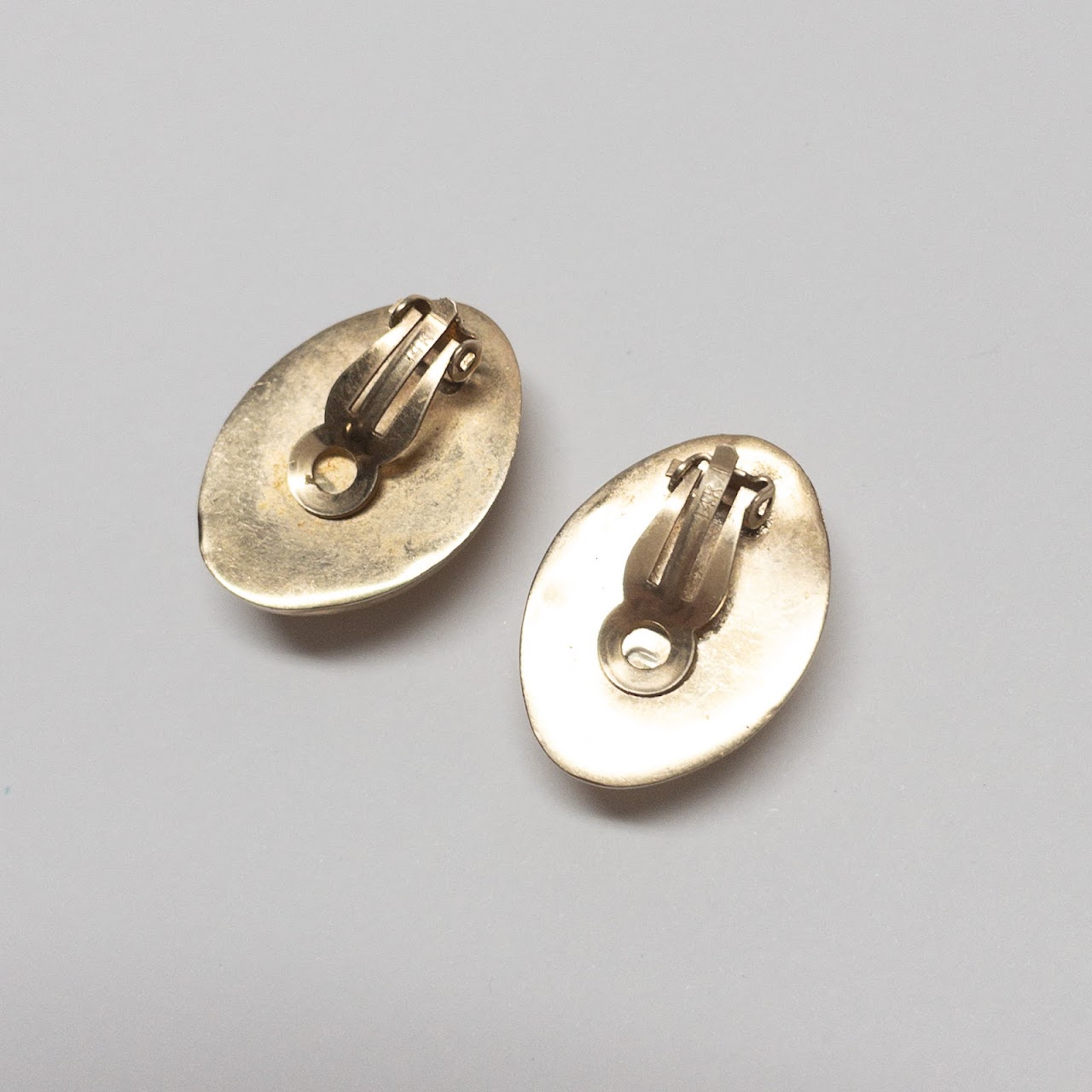 14K Gold Ridged Clip Earrings