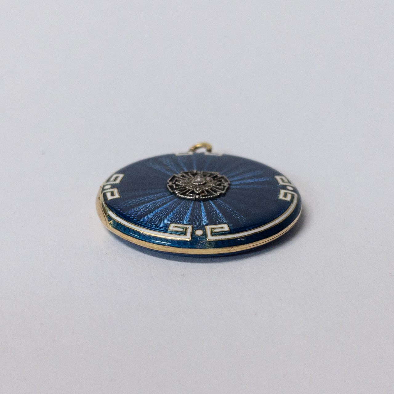 Enamel, 14K Gold & Diamond Locket Pendant