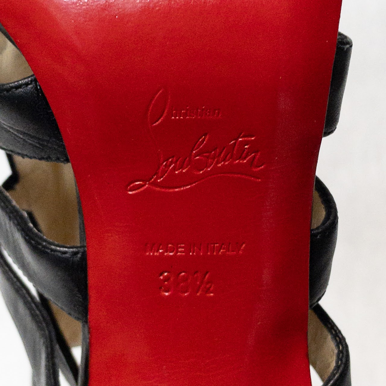 Christian Louboutin Black Leather Denis Caged Sandals