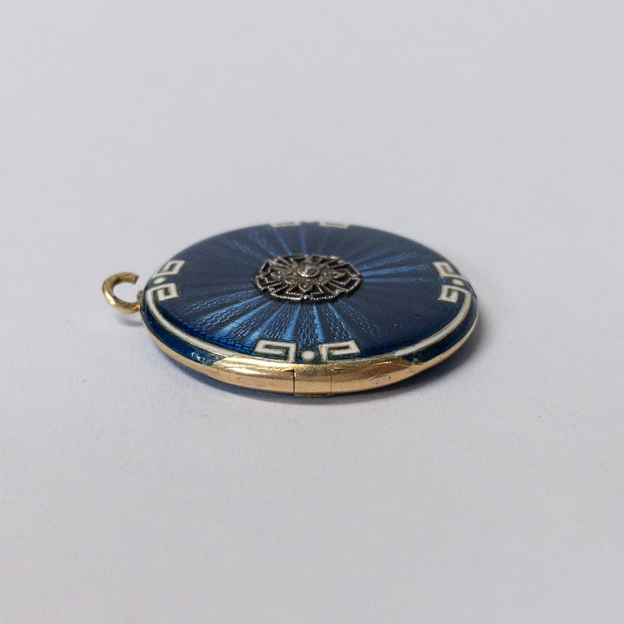 Enamel, 14K Gold & Diamond Locket Pendant