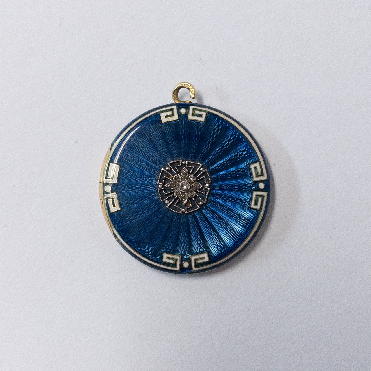 Enamel, 14K Gold & Diamond Locket Pendant