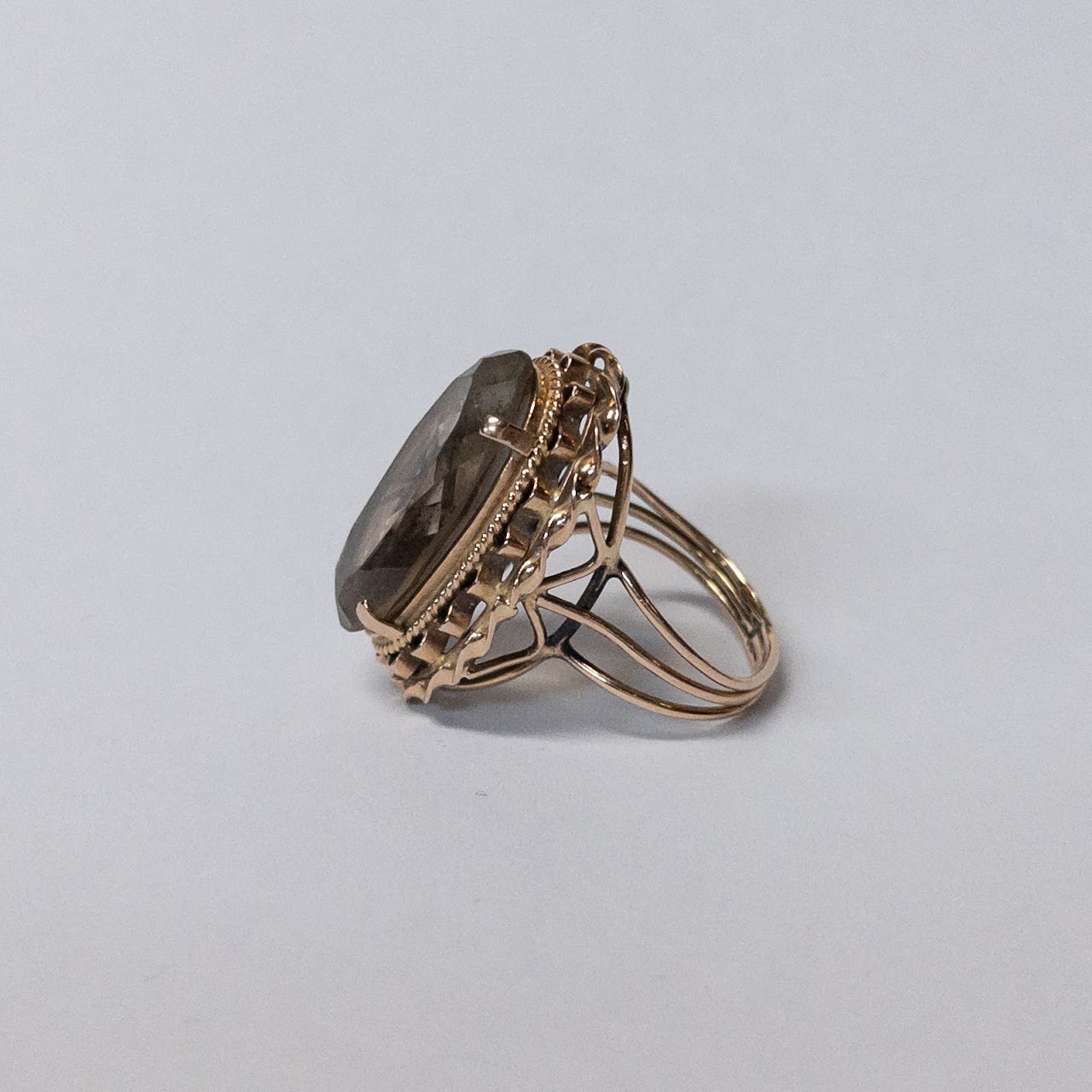 14K Gold & Smokey Quartz Ring