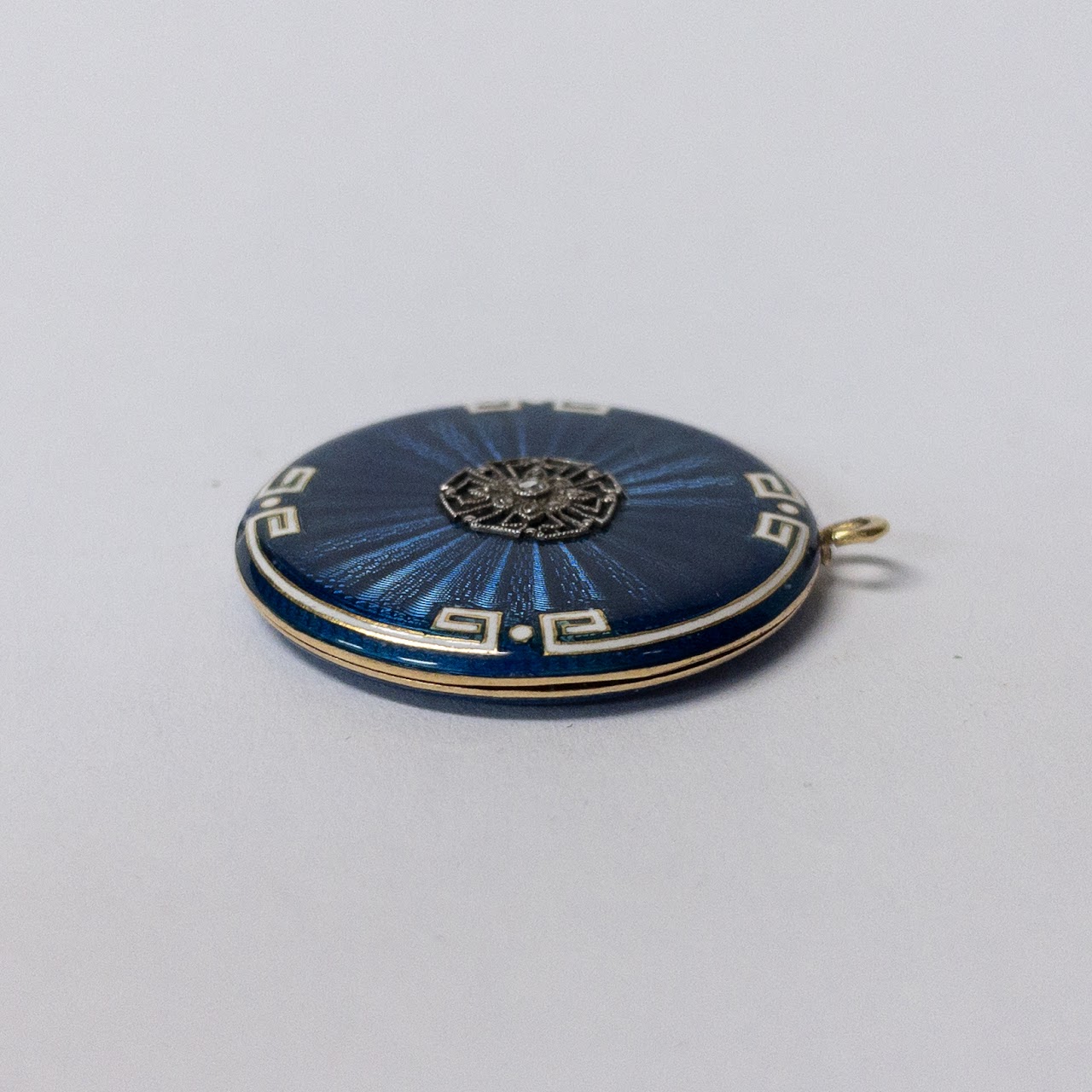 Enamel, 14K Gold & Diamond Locket Pendant