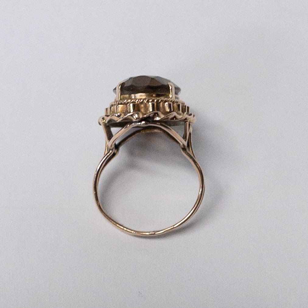 14K Gold & Smokey Quartz Ring